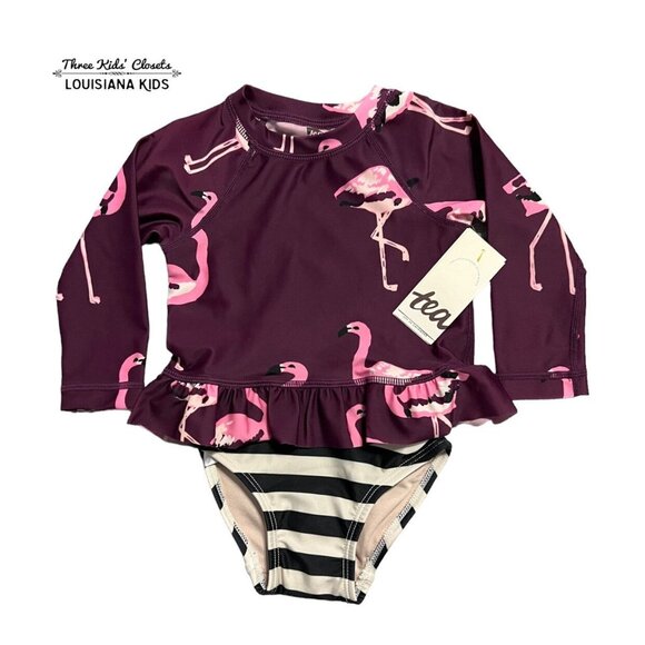 NEW Tea Collection 9-12m Flamingo Flamboyance Swim Set